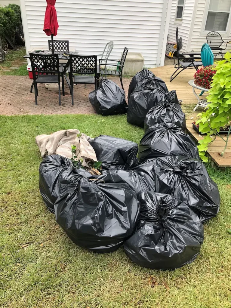 Bagged up and ready for removal household garbage