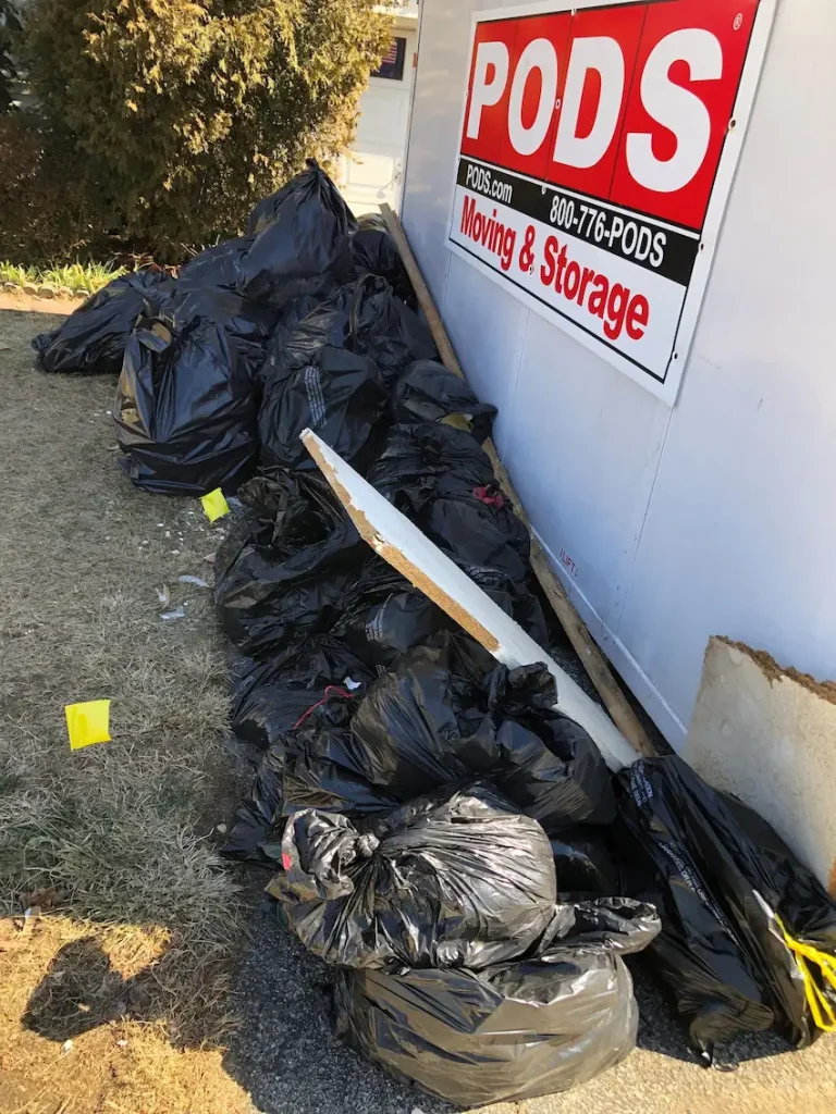 Bagged up and ready for removal household garbage