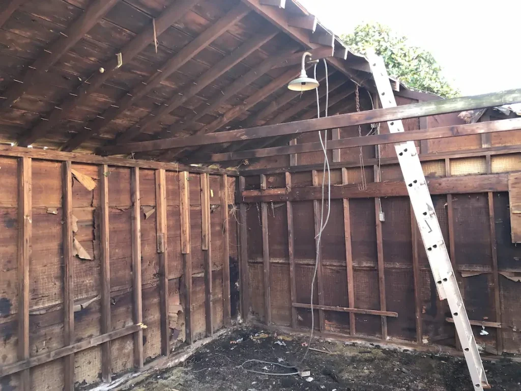 Demolition of a 2 car garage